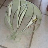 Duo of wrought iron shelves