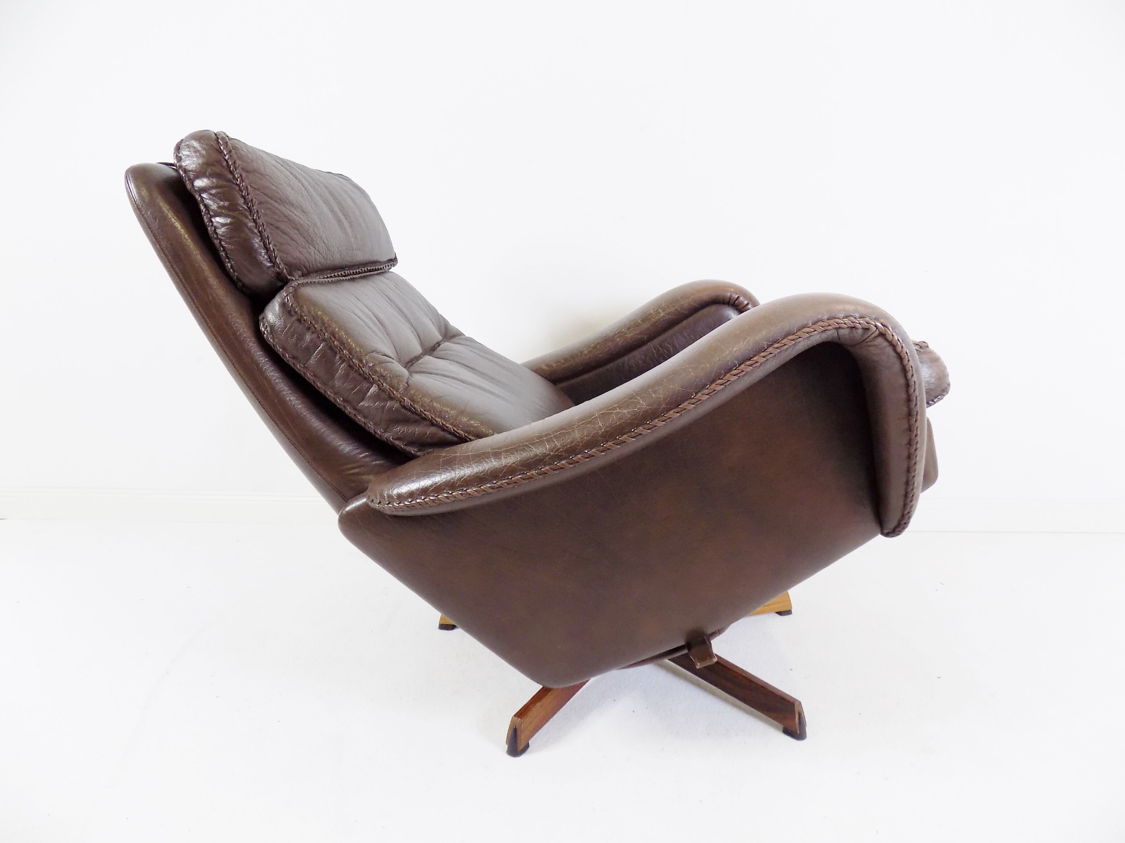 Madsen & Schubell leather armchair with ottoman for Bovenkamp