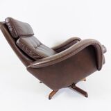 Madsen & Schubell leather armchair with ottoman for Bovenkamp