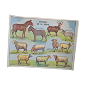 Educational poster of Anscombre/Lang Paris farm animals