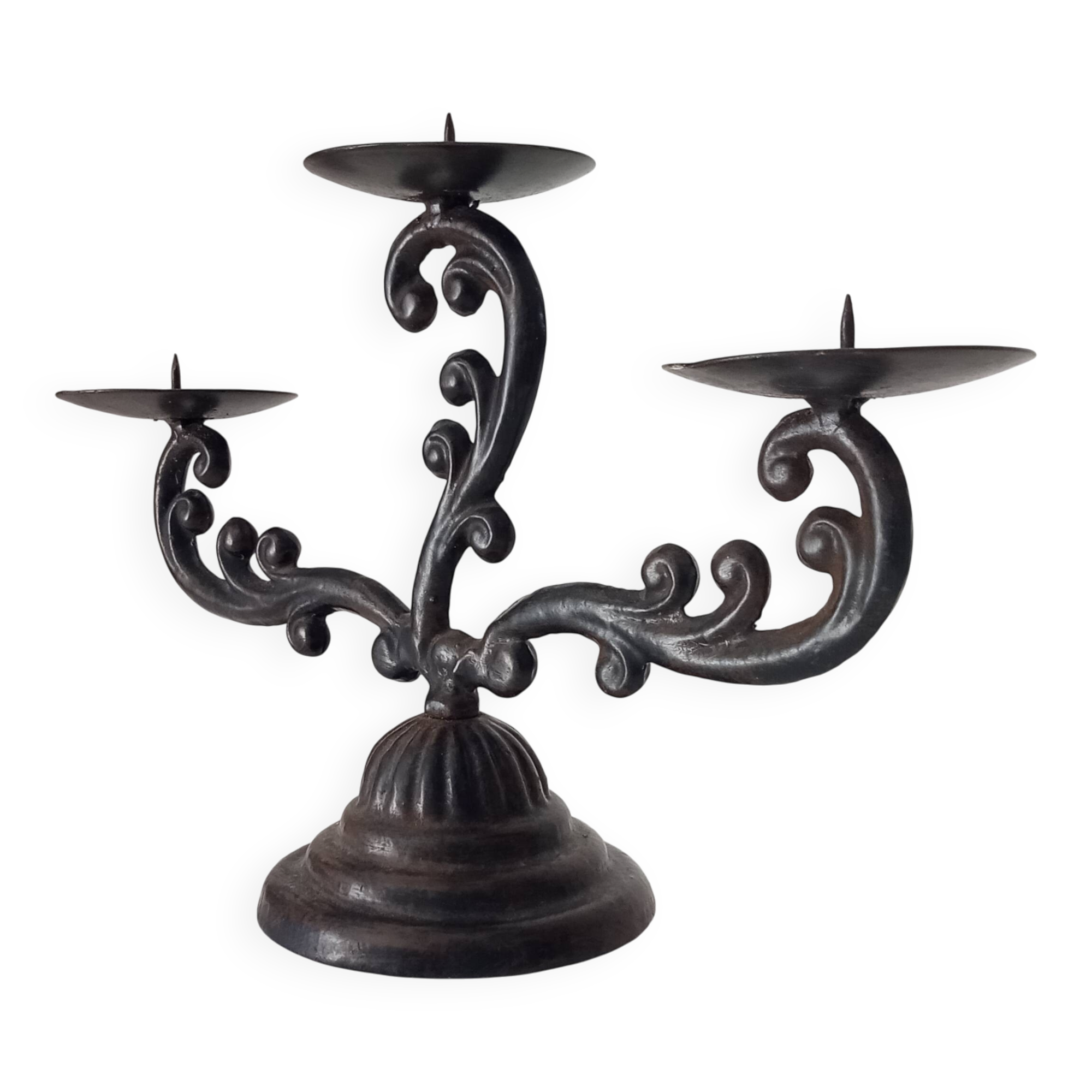 Old enamelled cast iron chandelier