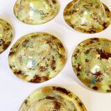 Saladier et 6 bols en verre artisanal