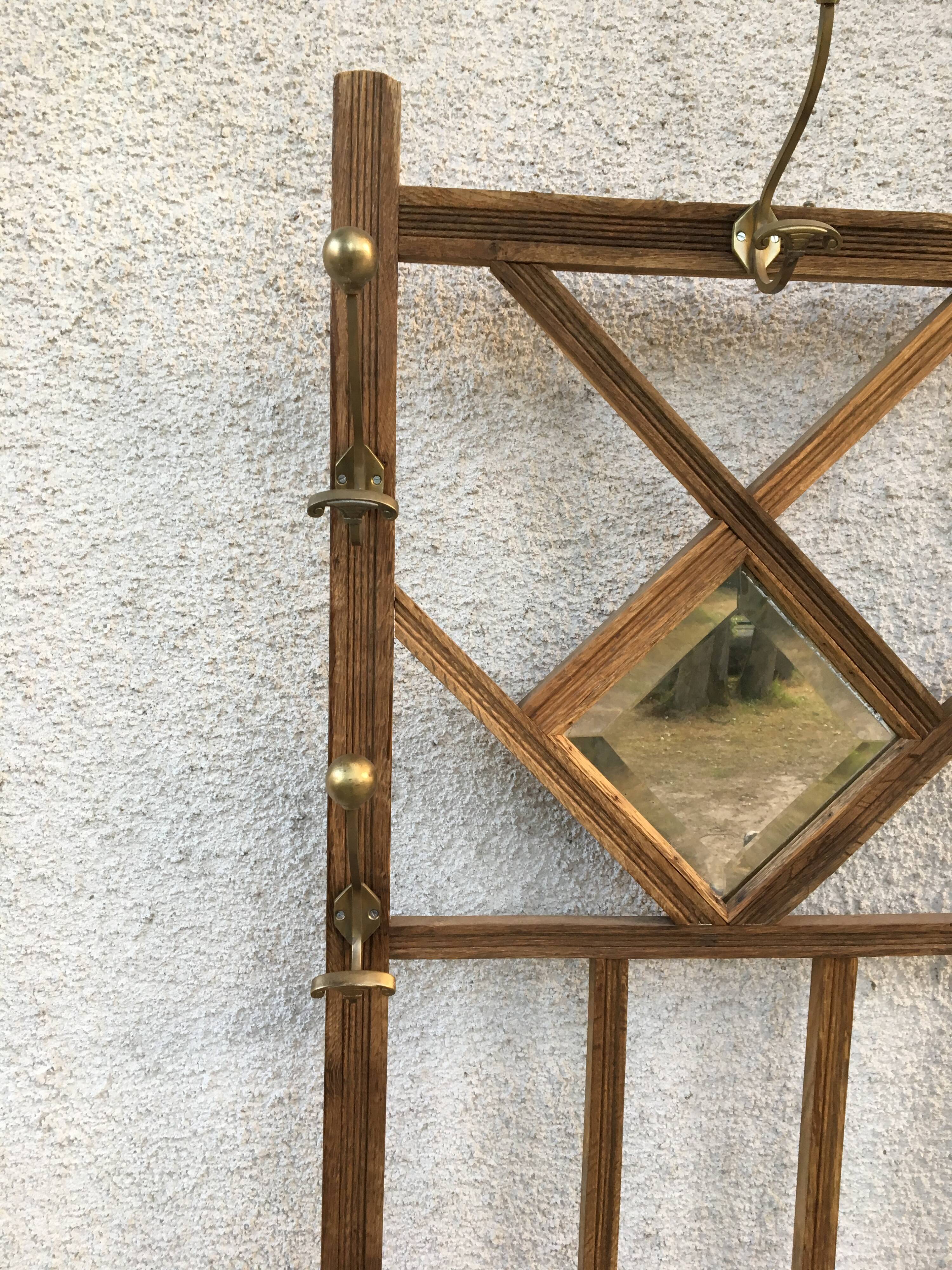 Old coat rack with mirror
