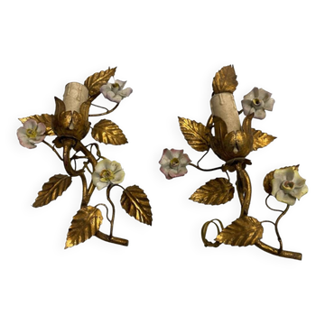 Appliques Tole Doré Doré Set de 2