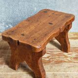 Old solid wood footrest stool