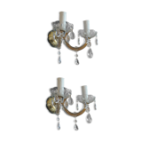 Pair of grapevine wall lamps 1960
