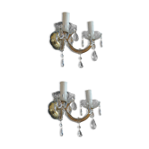 Pair of grapevine wall lamps 1960