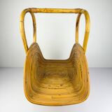 Vintage bamboo magazine rack by Vivai Del Sud, Italy, 1960s.