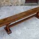 Pair of oak monastic community benches, France, early 20th century