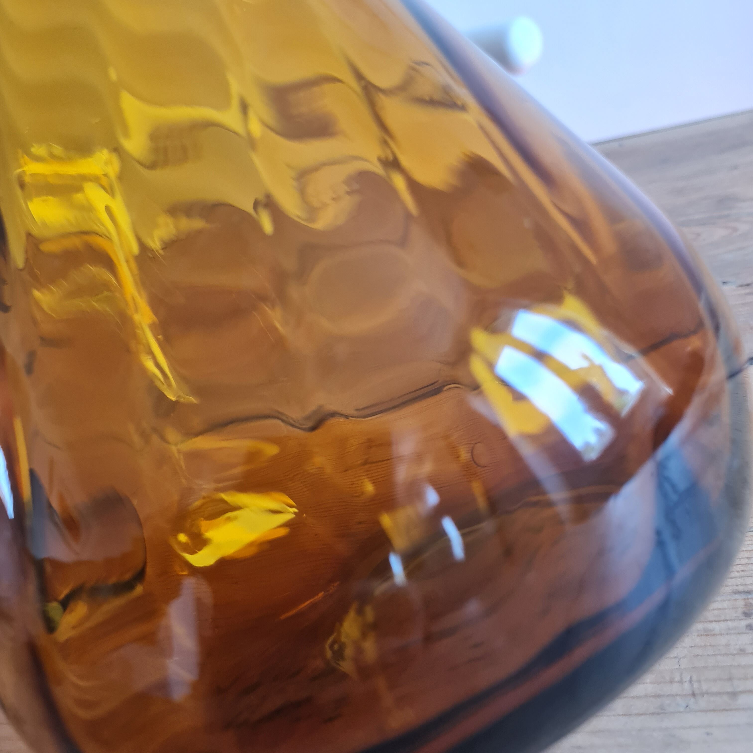 Amber blown glass decanter