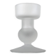 Sculptural candle holder in frosted glass.