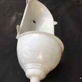 19th century enamelled cast iron corner fountain with brass faucet