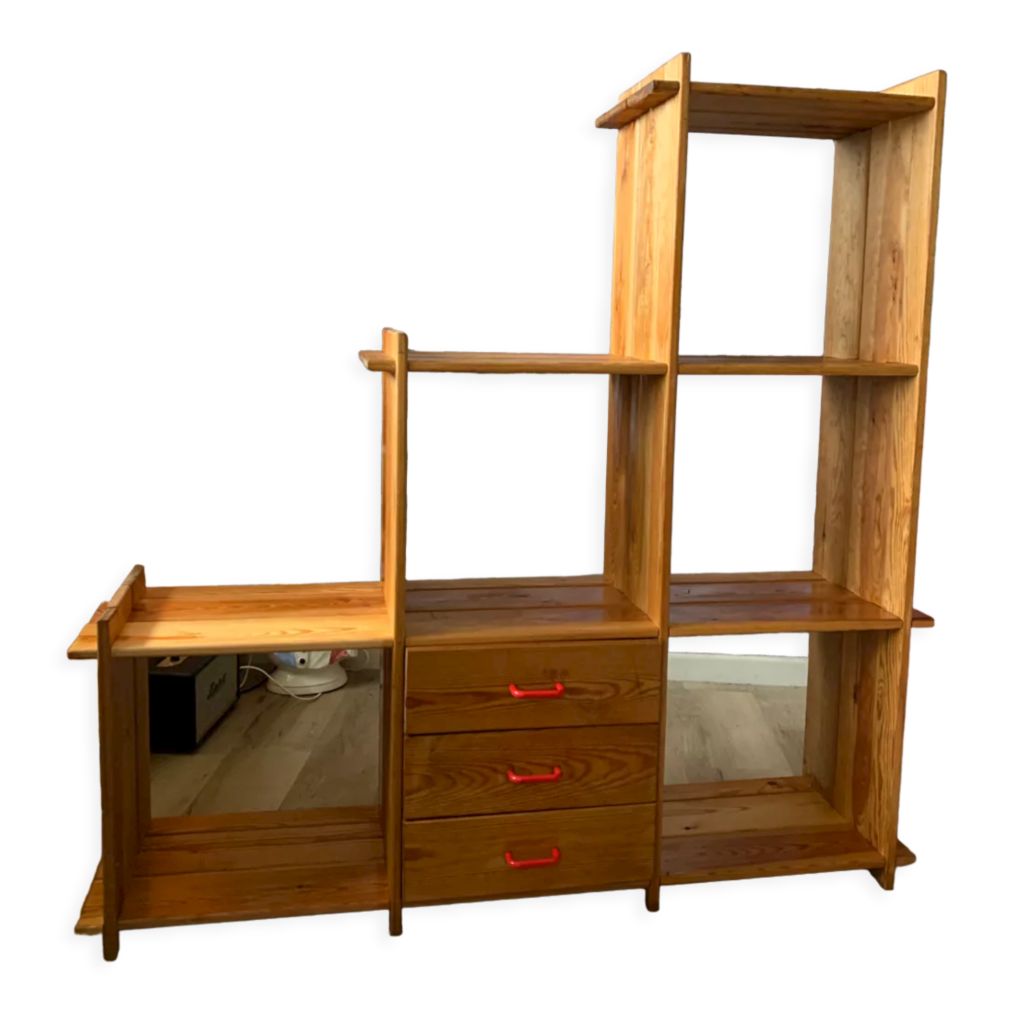 Pine staircase shelf 80s