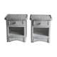 Paire de chevets osier blanc