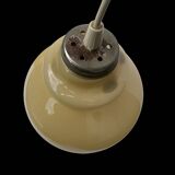 Pair of antique cream opal glass pendant lights – 1970s