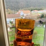 3 orange block spirit glasses