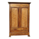 Large linen wardrobe in walnut and burl, Louis Philippe
