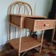 60' vintage rattan bedside table
