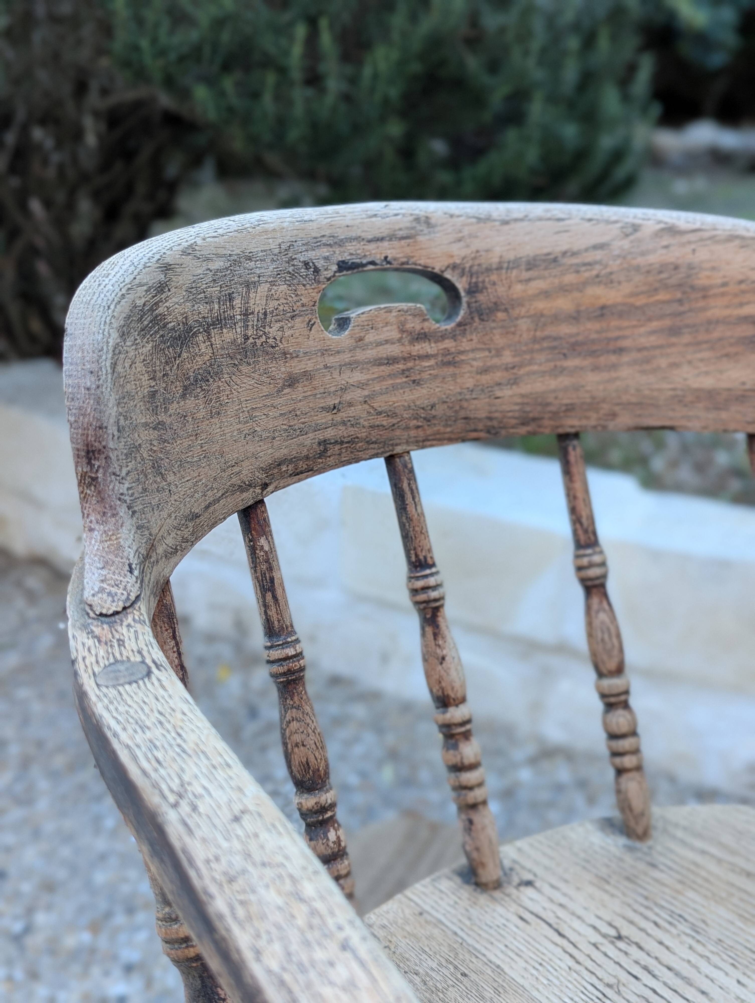 Pair of English captain's armchairs