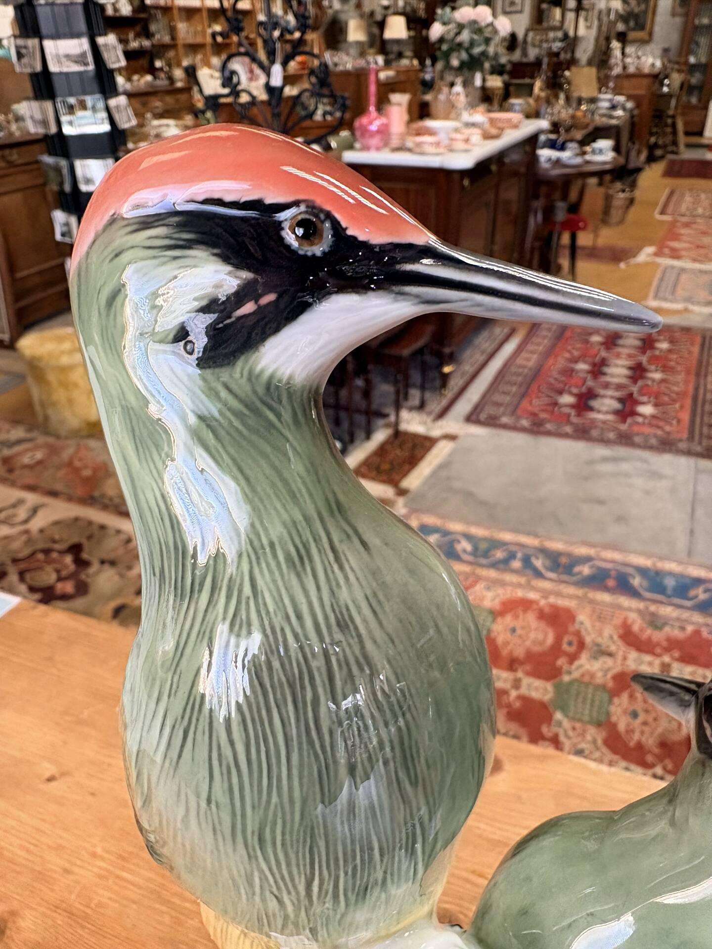 Pair of green porcelain birds by Karl Ens – Germany, 20th century