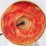 Chocolate glazed ceramic table lamp from Manises, Spain, 1960s with a new silk shade.