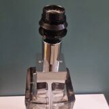 Large table lamp base in Murano glass and chromed metal from the 70s