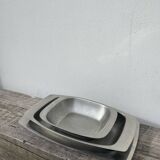 Trio of Danish Scandinavian stainless steel dishes