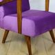 Vintage loft armchair purple velvet - 2 pieces available