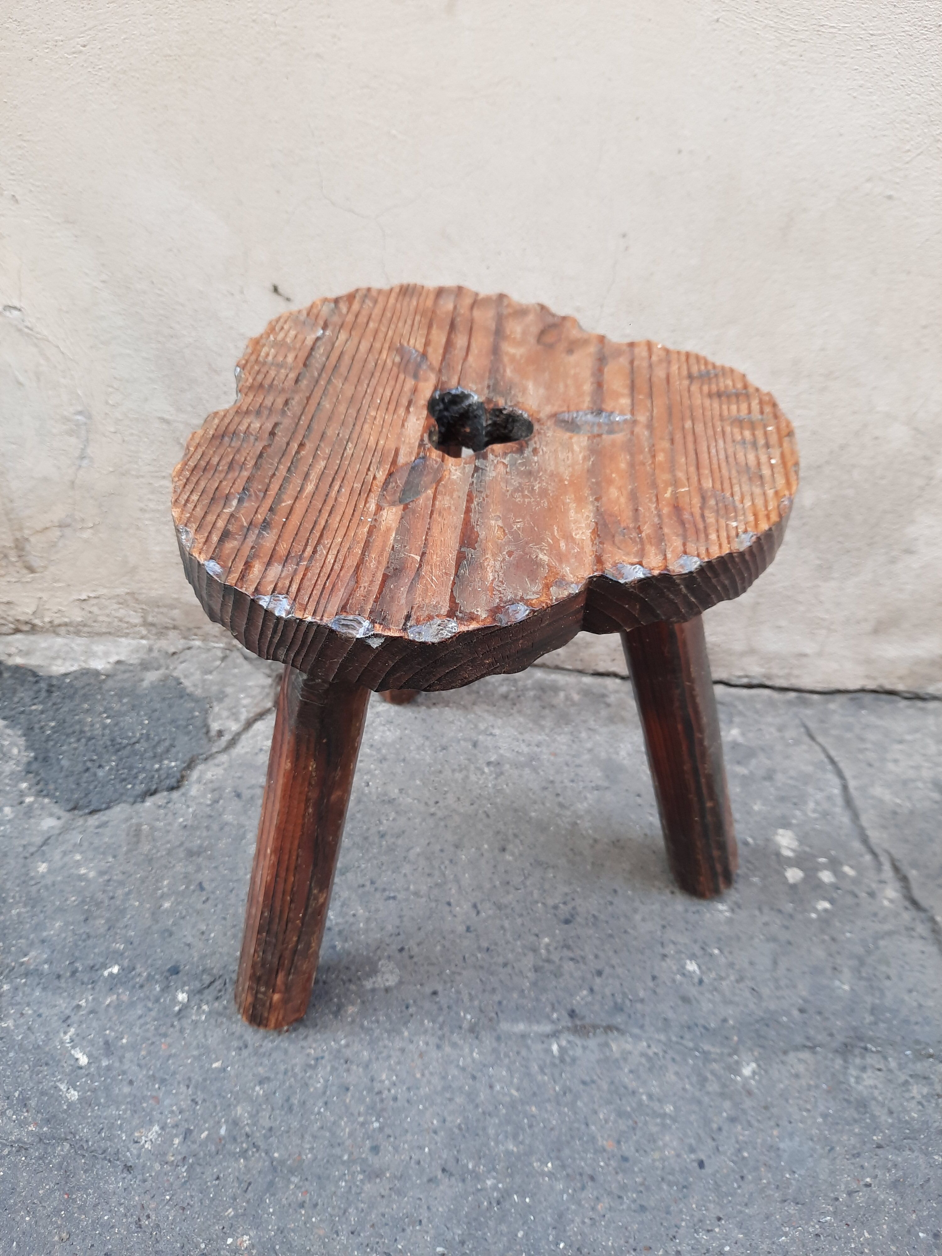 Wooden tripod stool