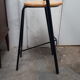 pair stool bar design vintage 1980 black metal wood