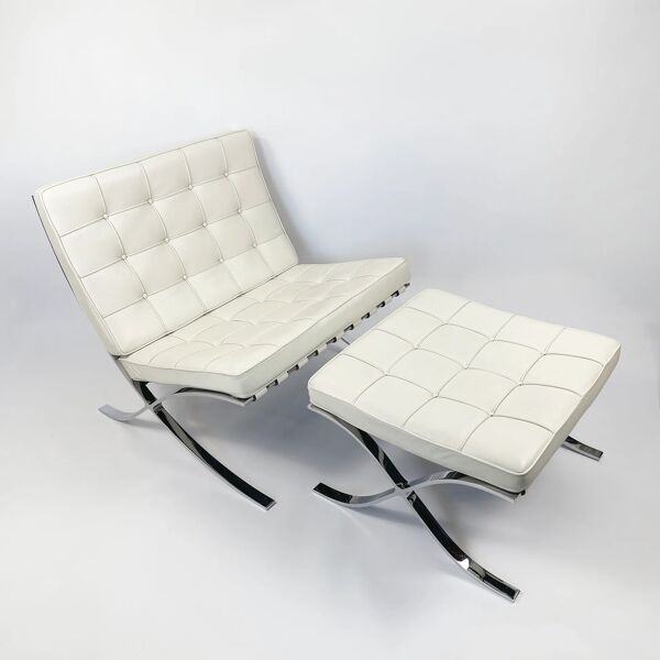 Fauteuil et ottoman Barcelona Knoll original — Mies van der Rohe