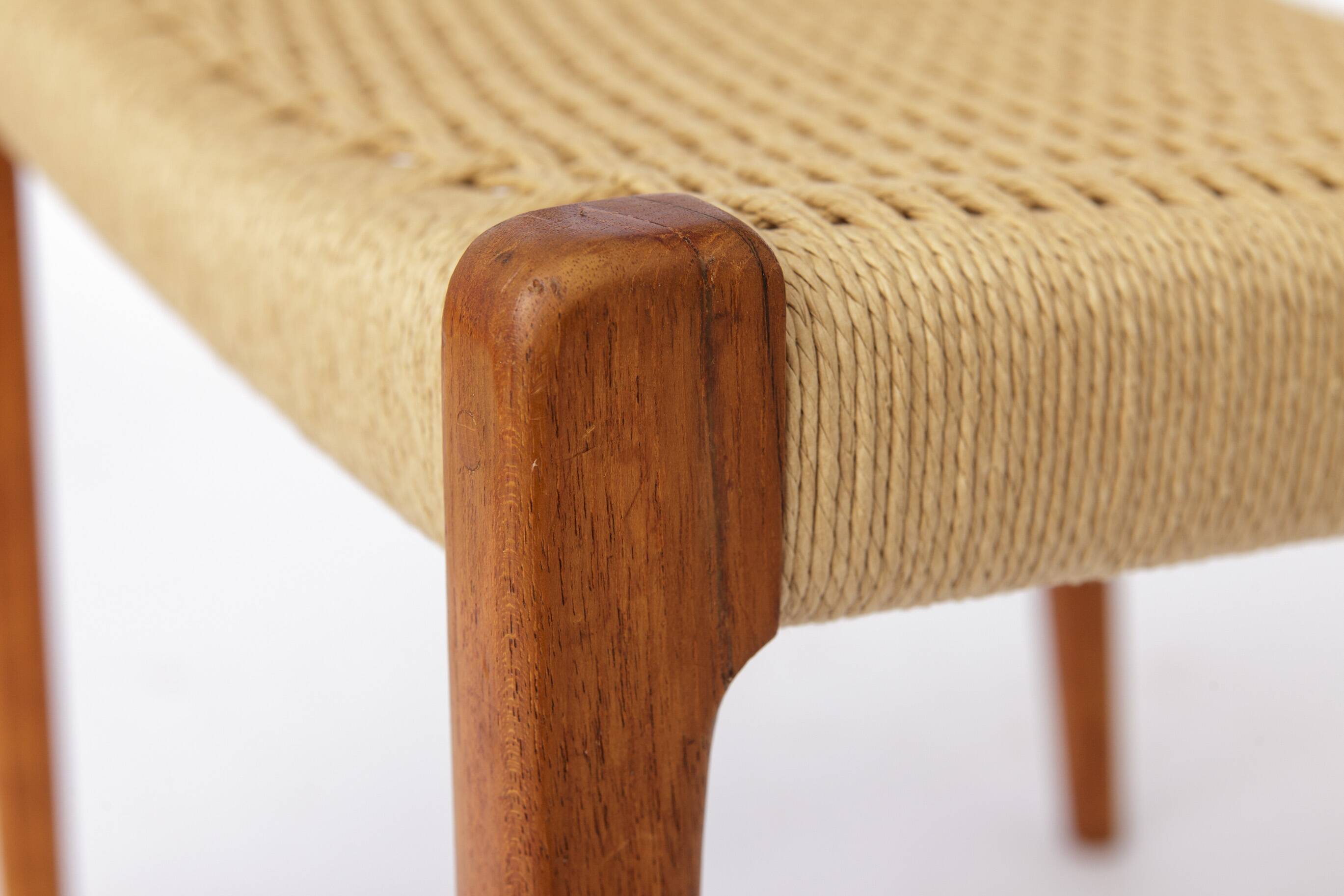 Niels Otto Møller Model 71 Chair (with repair) in Teak with New Danish Cord