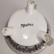 Italian ceramic bonbonnière from Bassano, with raised floral decoration.