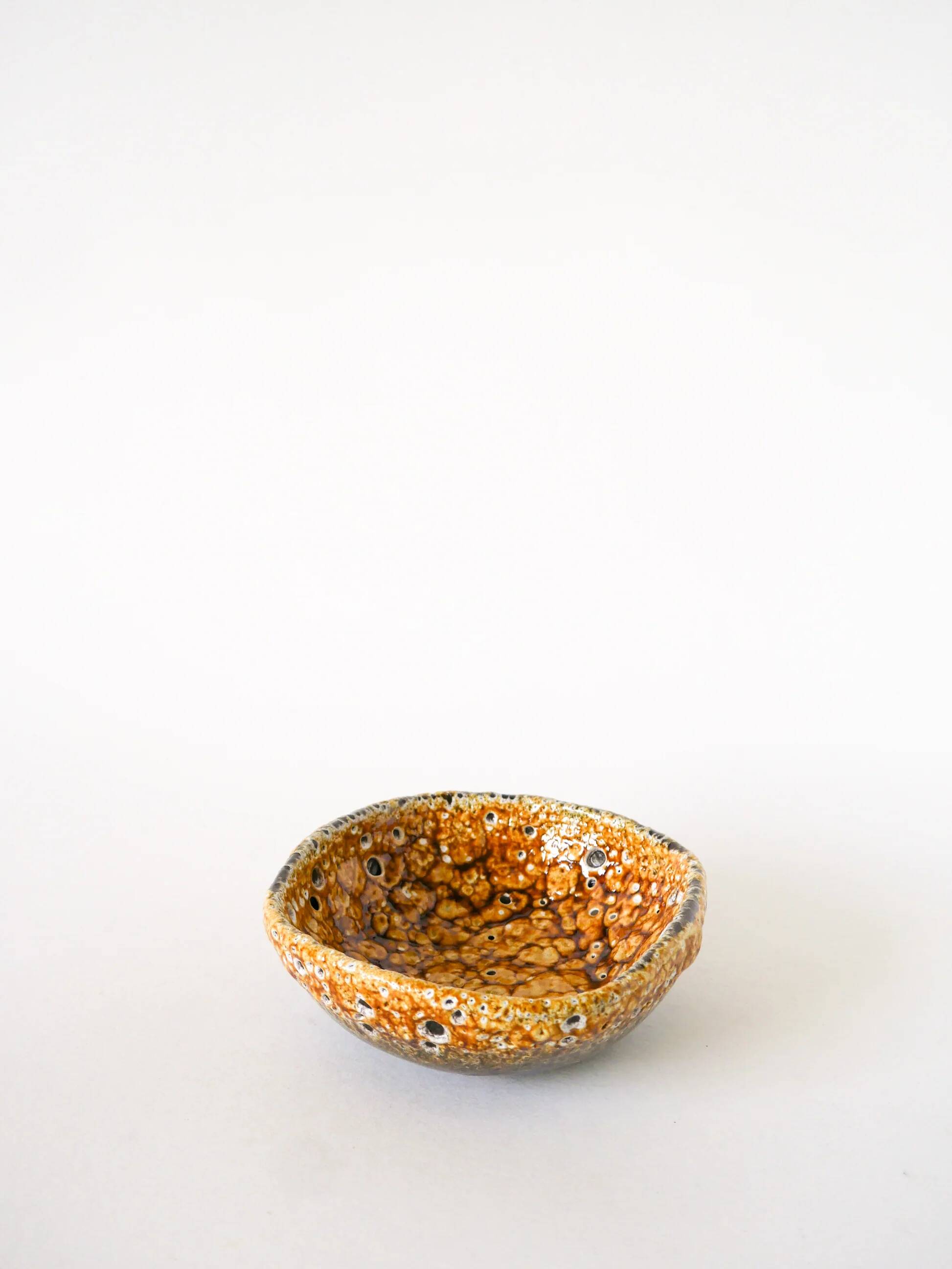 Ceramic vide-poche Fat Lava, yellow and black, 1970