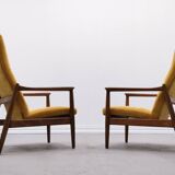1965 Edmund Homa Chair, Model GFM-64 High Back in Yellow