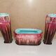 Pair of vases + art nouveau planter orchies slip fireplace trim