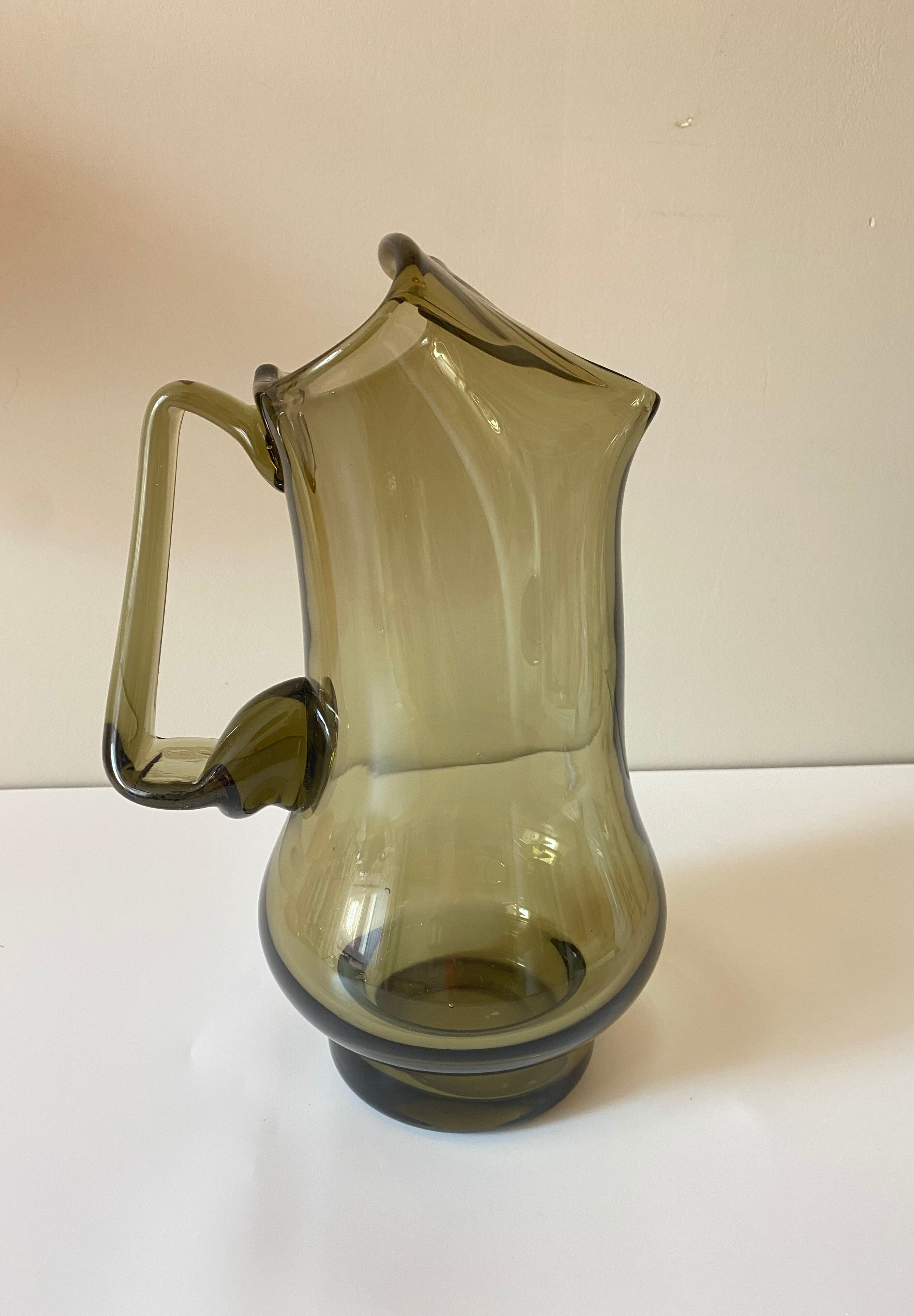 Pitcher Scandinavian design smoked glass