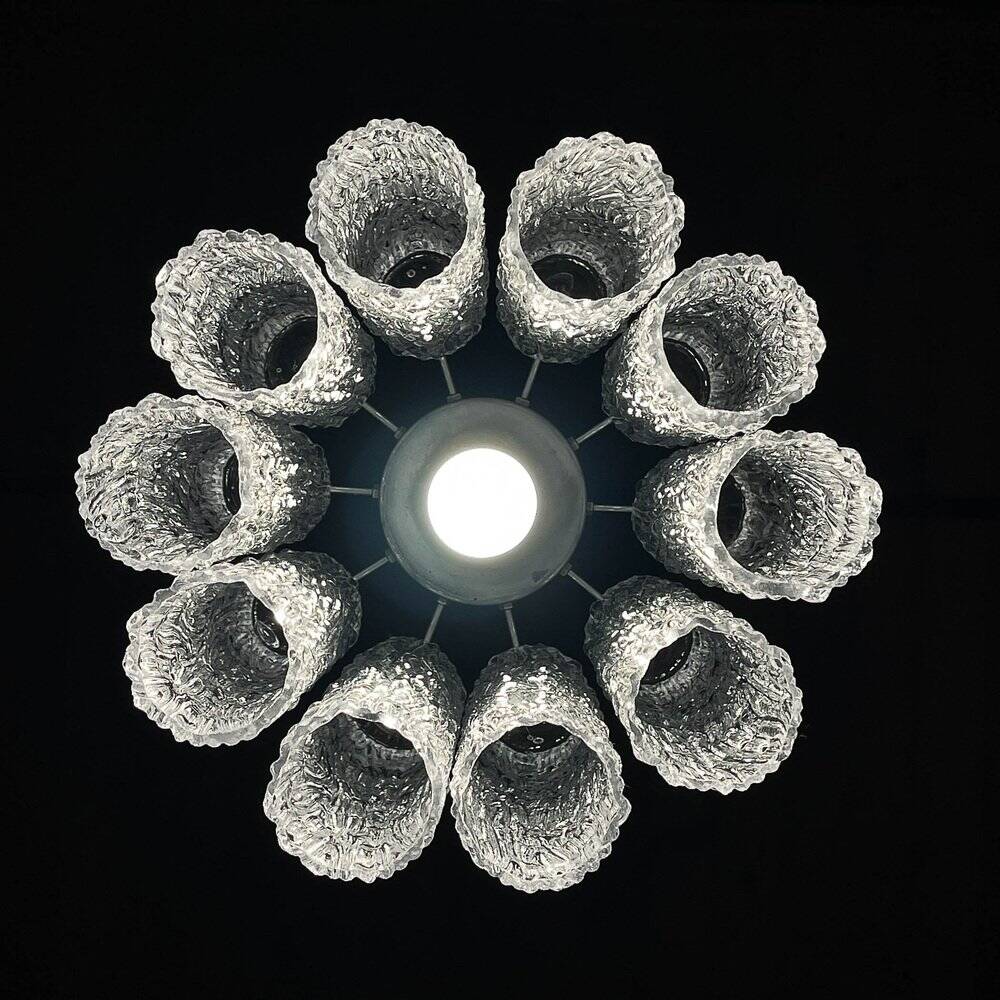 Mid-century Murano glass chandelier Tronchi by Toni Zuccheri for Venini, Italy, 1970s.