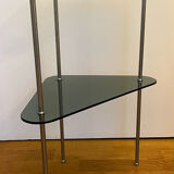 Vintage smoked glass corner shelf