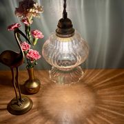 Vintage amber glass globe pendant light