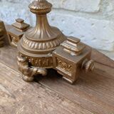 Pair of metal candelabra candle holders with 5 branches, 41cm