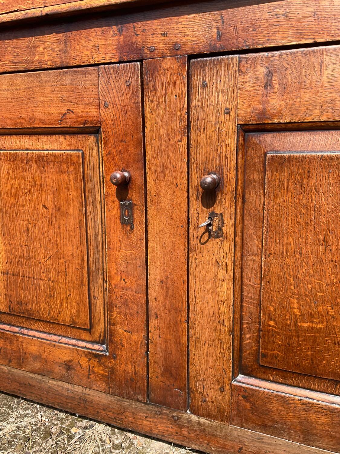Old 18th century 2-part solid oak dresser