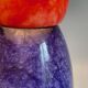 ALABASTER STONE LAMP Blue, Yellow and Red 80s