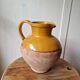 Antique glazed terracotta pitcher, brown semi-glazed jug, vase