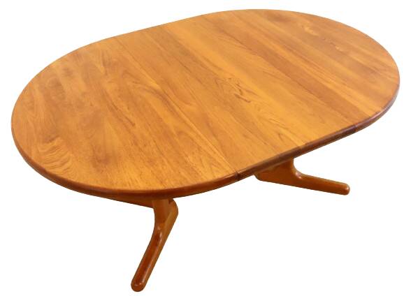 Ronde 1x verlengbare deense teak  Dyrlund eettafel 'Ommel'