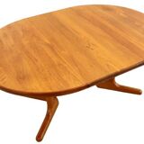 Ronde 1x verlengbare deense teak  Dyrlund eettafel 'Ommel'