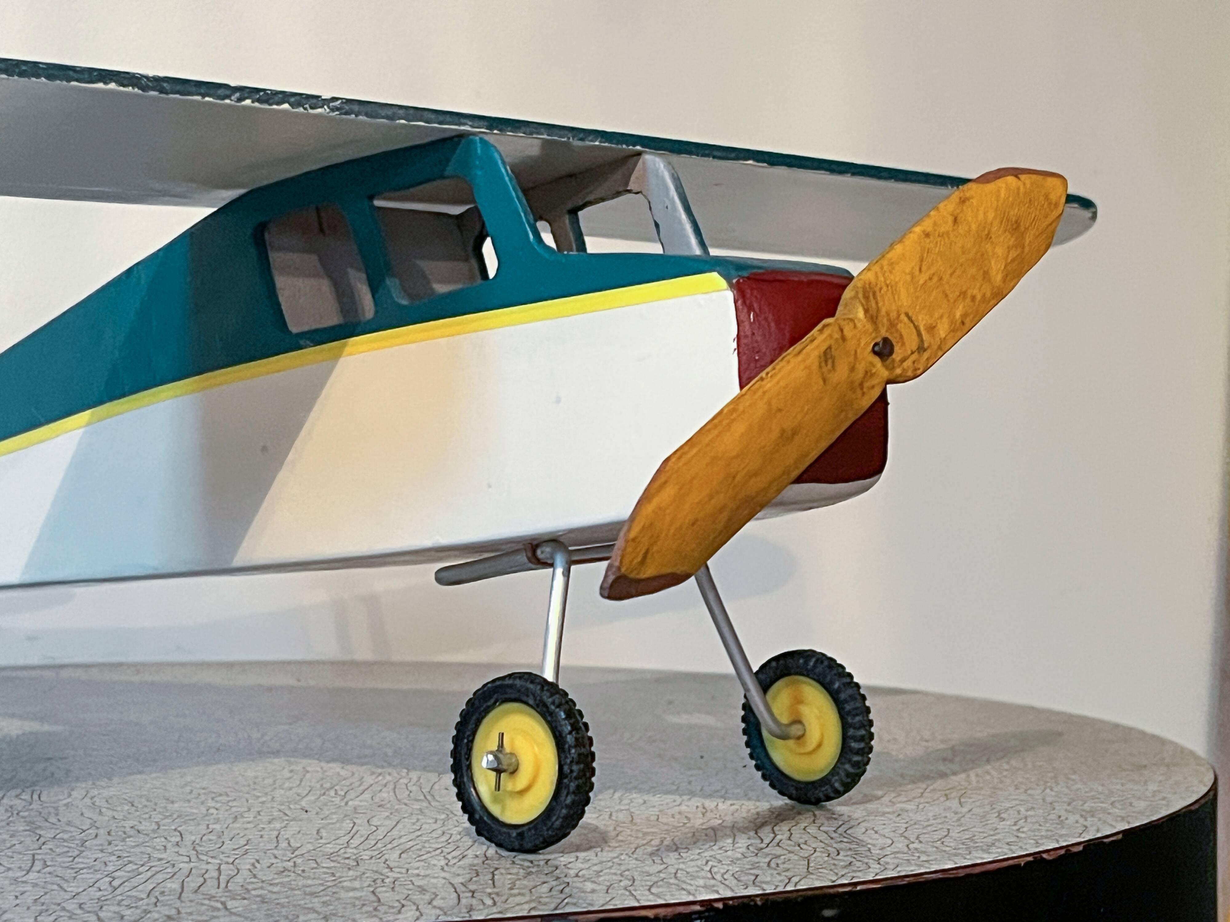 Wooden airplane, vintage toy, 70s