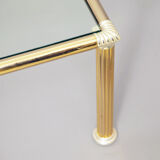 Chrome & brass column legs coffee table