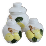 Vintage lemon barbotine condiment service