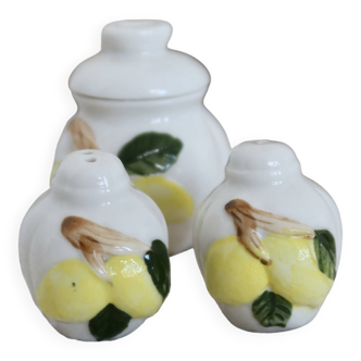 Vintage lemon barbotine condiment service